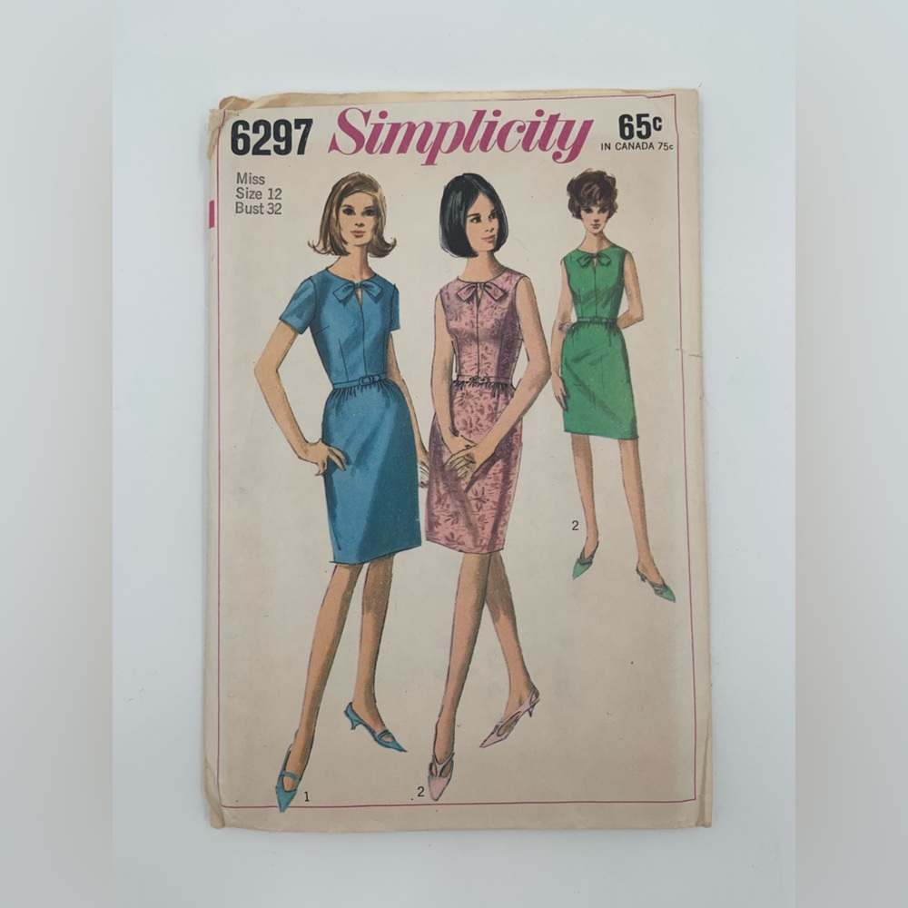 🌹New List🌹Vintage Simplicity #6297 Misses’ One Piece Dress Sewing Pattern